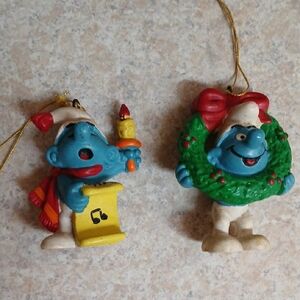 Blue Cartoon Character Holiday Ornaments